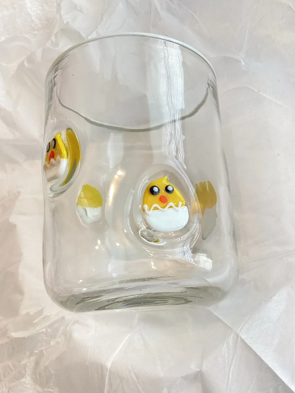 🐥Anthropologie Icon Juice Glass New Farm Baby Chick Egg